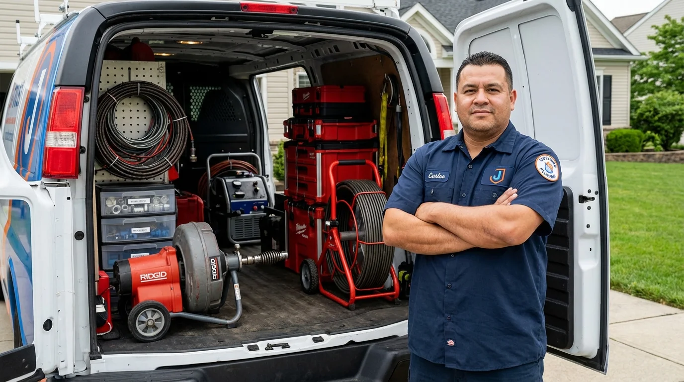Professional drain cleaning equipment and Johns Plumbing LLC plumber in Willows