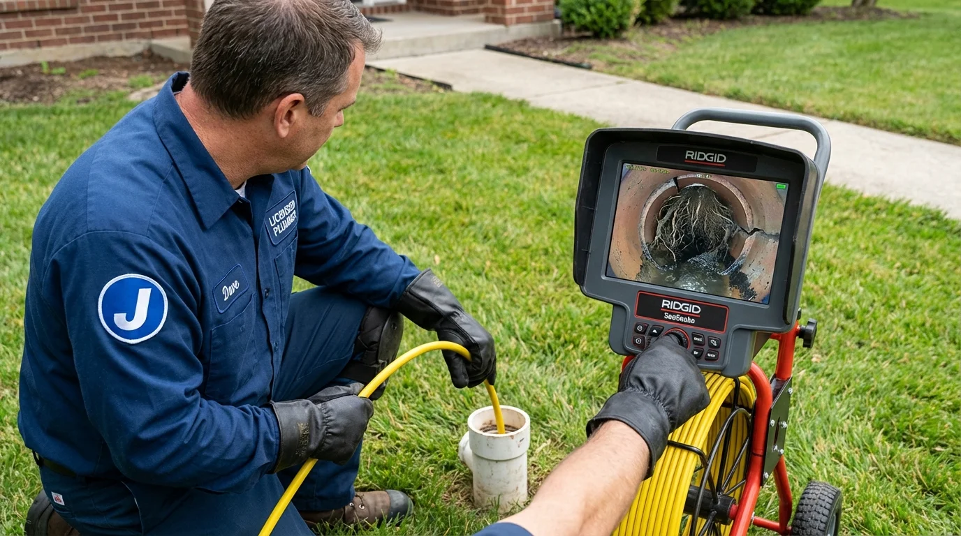 Sewer camera inspection being performed by Johns Plumbing LLC in Willows