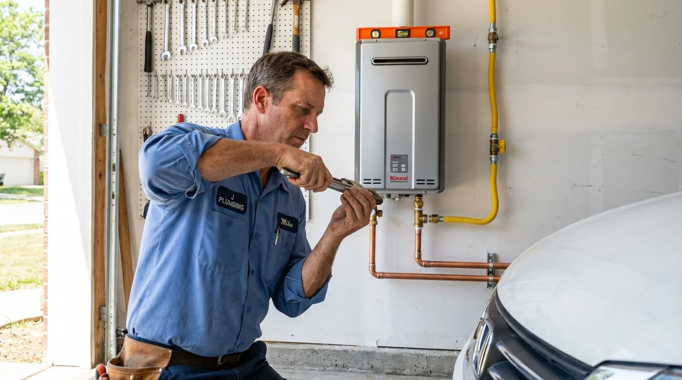 Tankless water heater installation by a Johns Plumbing LLC plumber in Willows